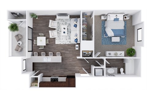 Ridgetop Apartments 3D Floor Plans - The Anderson